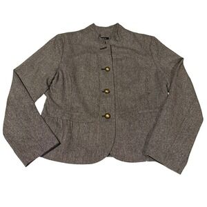 Apt. 9 Brown Tweed Button Front Blazer